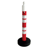 120 CM Delineator Post - Black | Plastic Outdoor Warning Post with Sand Filled Weighted Base